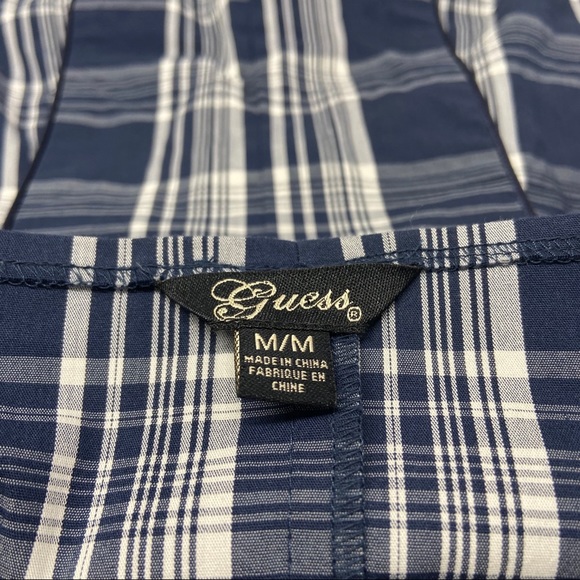 Blue Plaid Strapless Guess Dress Sz Medium - Picture 6 of 6